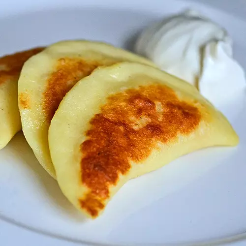 Potato Pierogi with Sour Cream